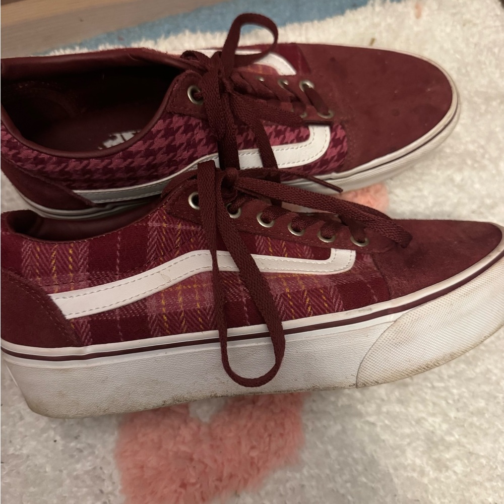 Vans Burgundy Sneakers with White Accent